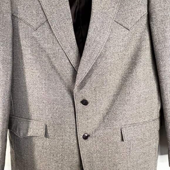 Mens Western Tweed Lambswool Blazer Leather Elbow Patches Circle S Size 48L - Picture 13 of 16